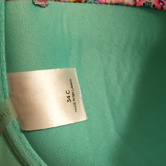 Strapless Paisley Bikini Top Turquoise Details stitching - Picture 9 of 12